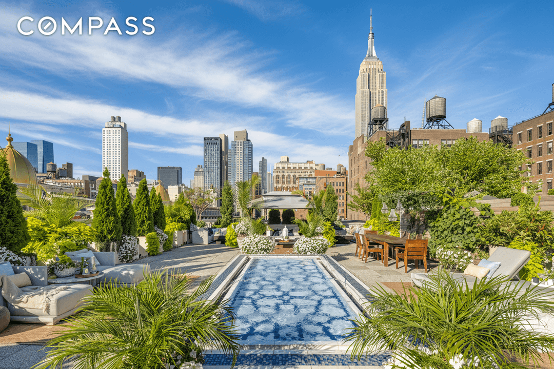 JARDIN D'EAU PENTHOUSE WITH ROOFTOP GARDEN OASIS Perched atop the Cammeyer Building with an enormous 3, 300sf rooftop garden and reflecting pool that acts as a serene visual extension of ...