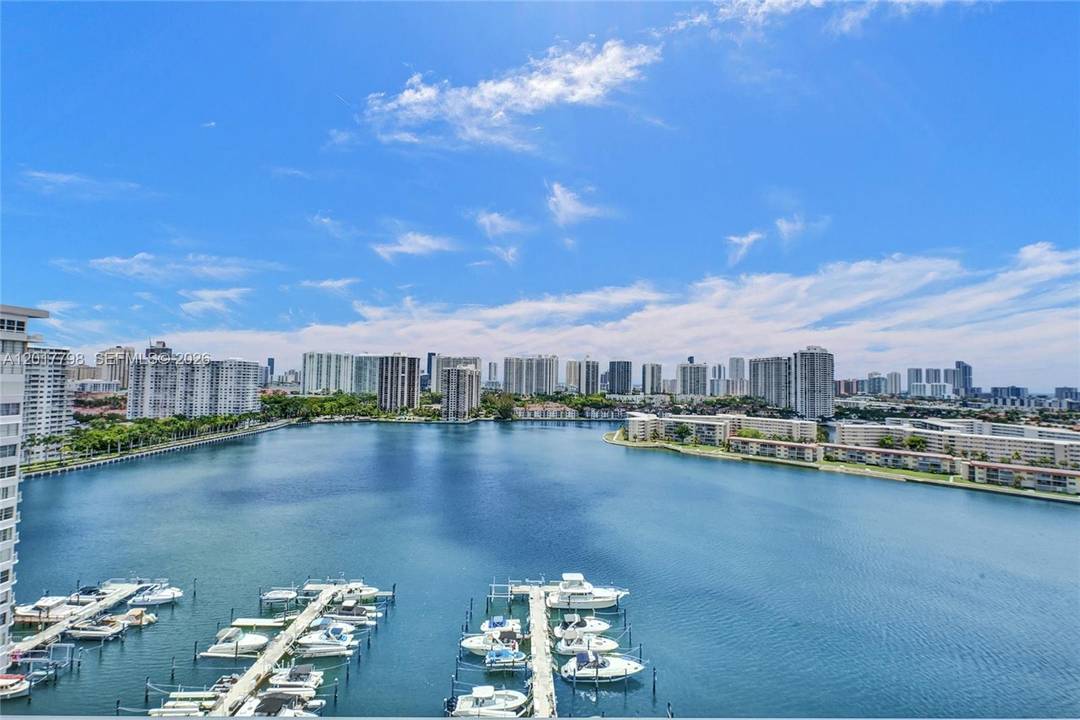 Spectacular water views from this completely renovated 2 bedroom 2 bathroom unit in Aventura.
