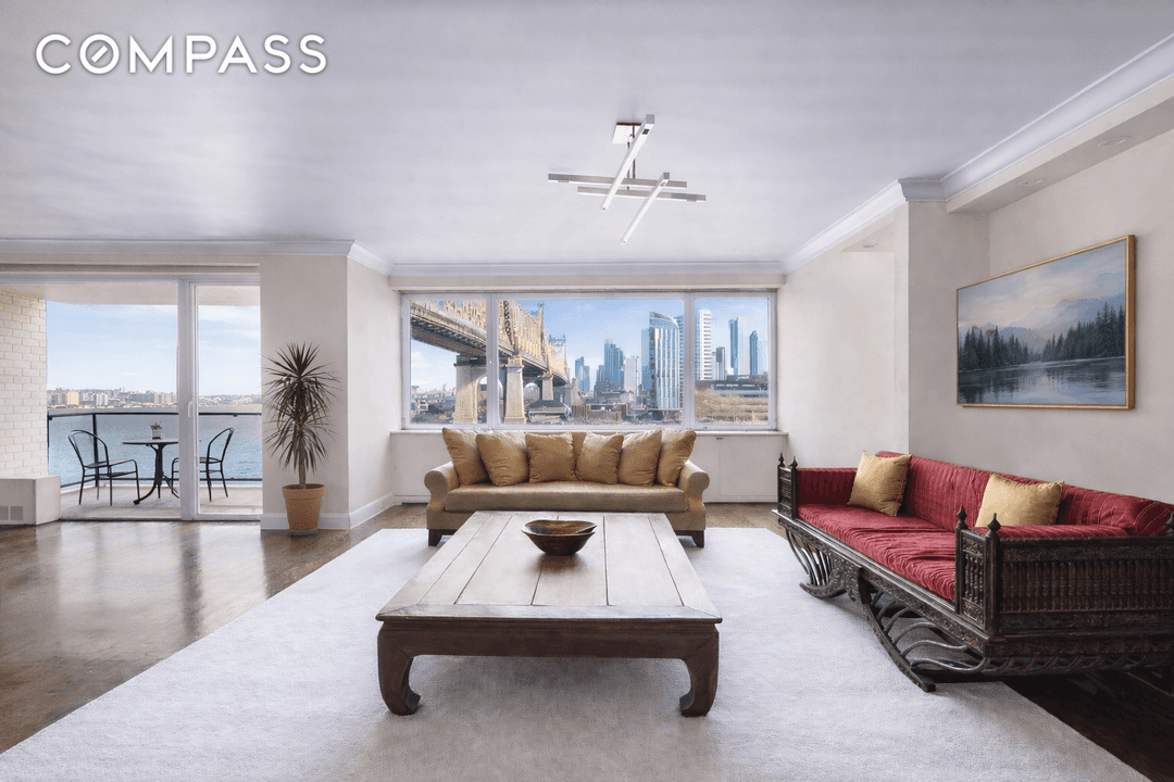 Grand Sutton Place Residence with Balcony and Iconic River amp ; Bridge Views In the heart of Sutton Place, this expansive and light filled home features four exposures including approximately ...