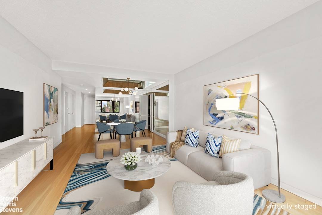 This spacious one bedroom home showcases an inviting entry hall with two closets.