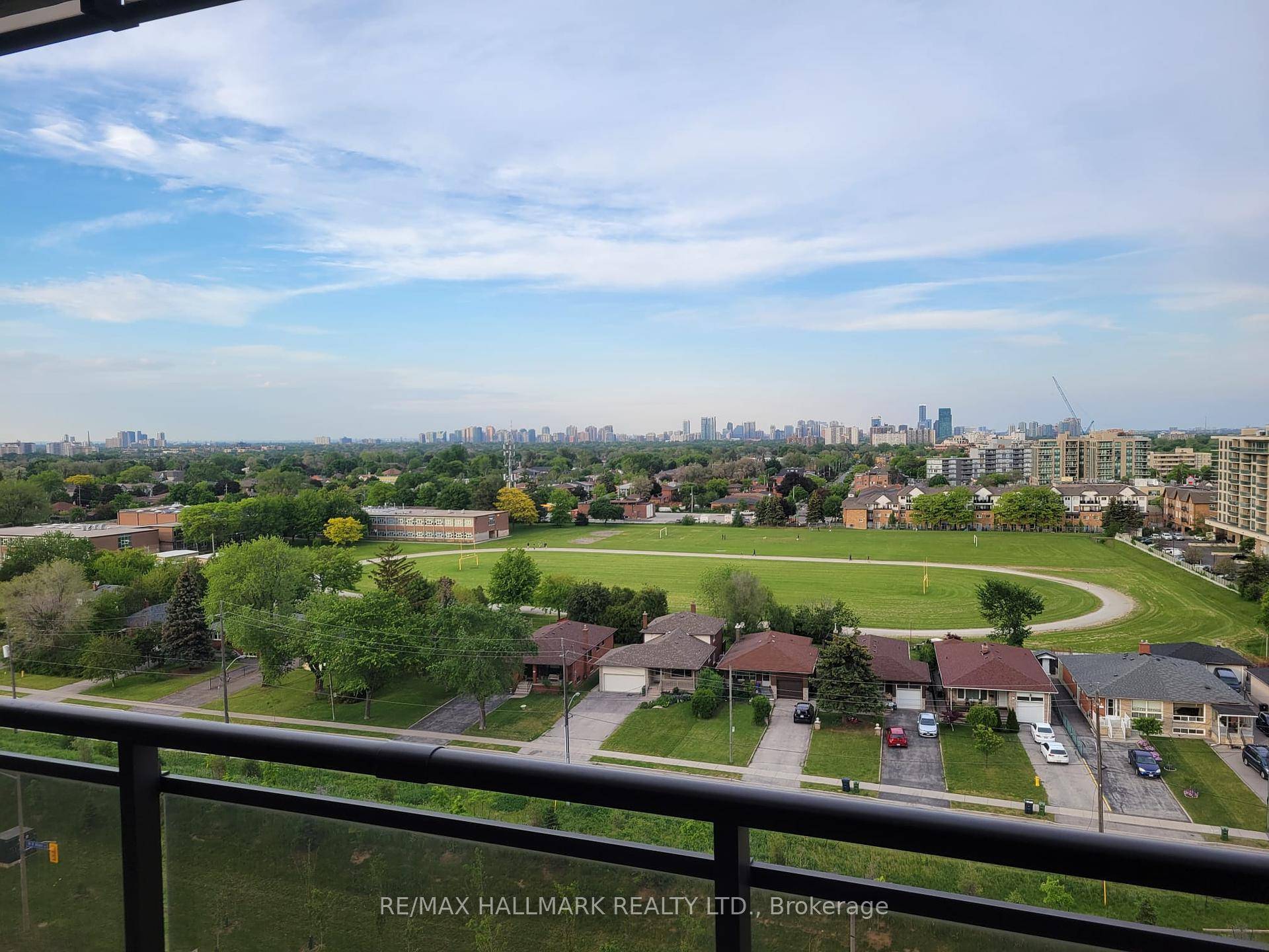Immaculate 1 Bedroom Den suite at Parkside at Metroplace showcasing unobstructed views from a private balcony.