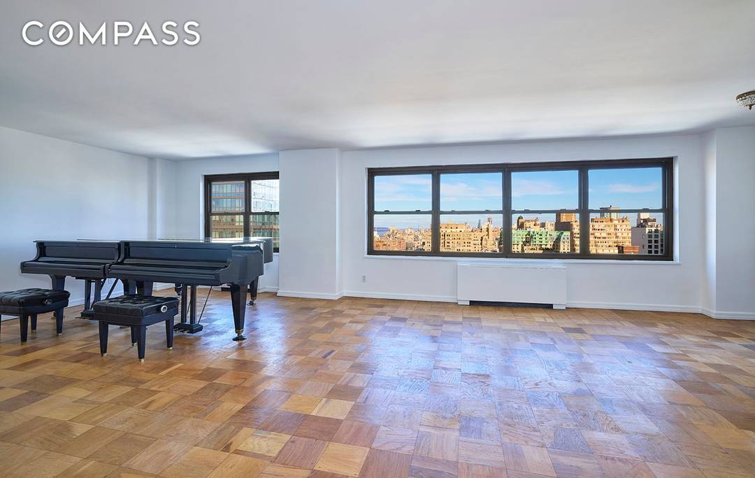 A rare and luminous high floor 2 bedroom, 1 bath home at the very desirable Lincoln Towers with commanding and panoramic views to the George Washington Bridge.