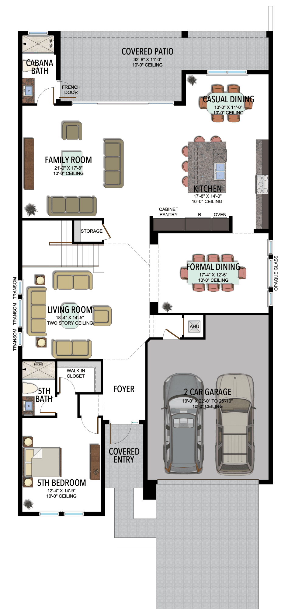 STUNNING Polynesia model featuring 5 bedrooms, 6 bath plus a cabana bath, a spacious loft, and, ideally located within walking distance to the clubhouse and designed by an interior designer.
