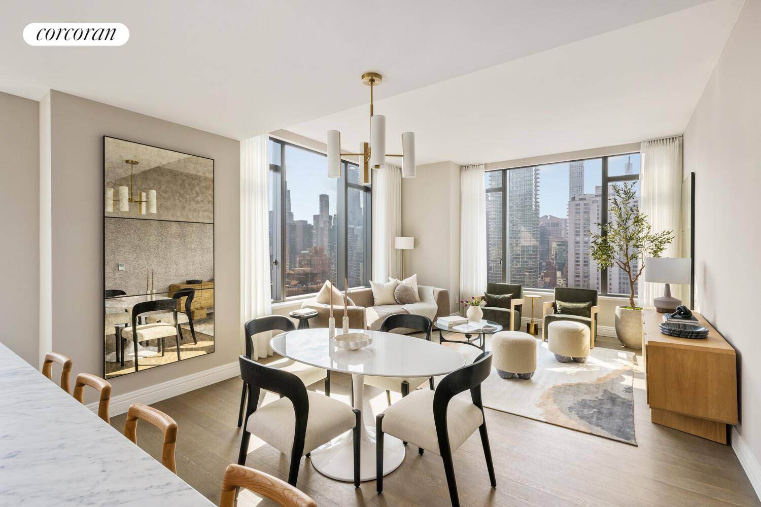 Available for immediate occupancy, Residence 33C at Sutton Tower is a stunning home that offers expansive living accented by southwestern exposure and oversized windows.