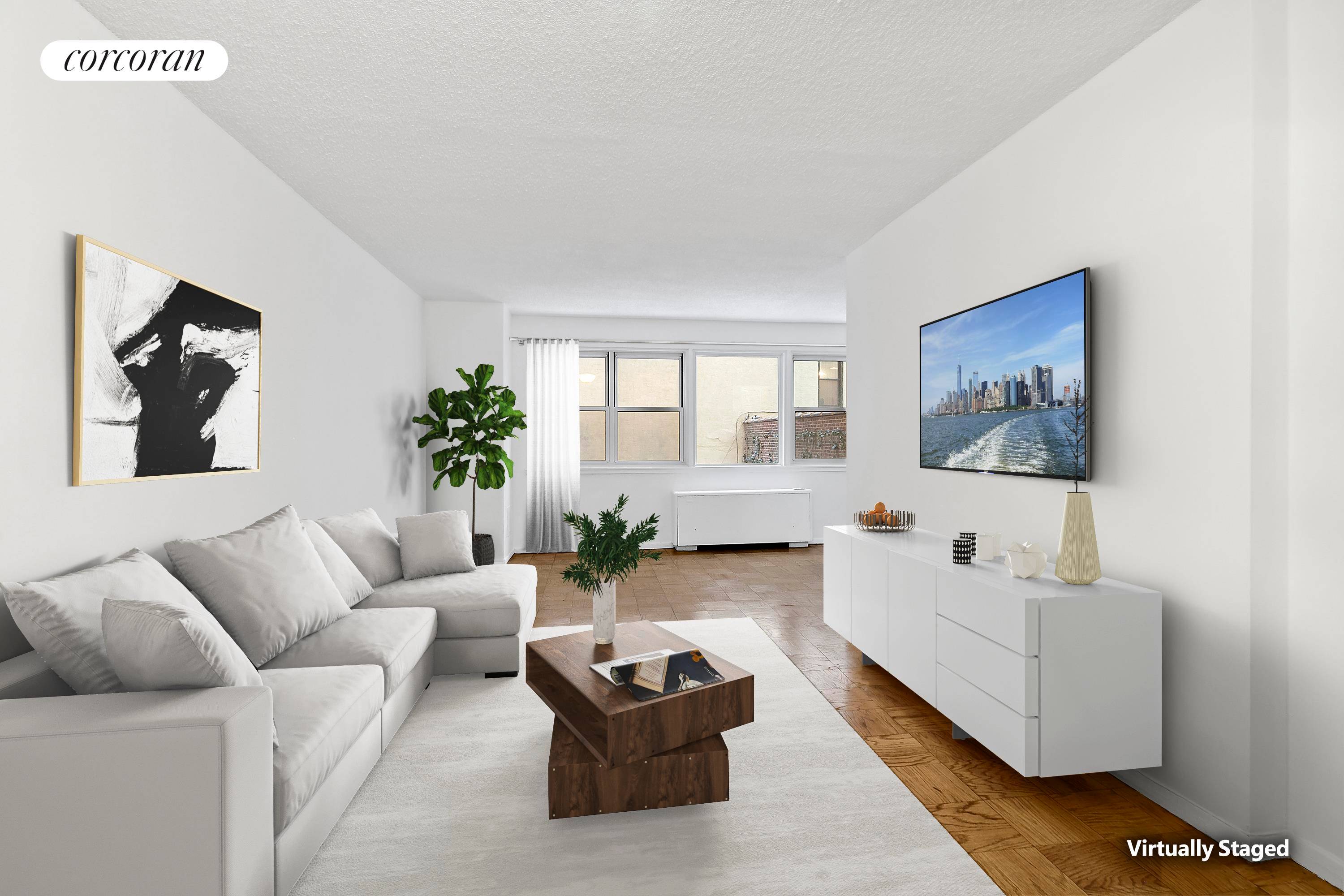 No Board Approval Greenwich Village Union Square Sunny and Spacious Alcove Studio convertible to a Junior 1 bedroom at 77 East 12th Street, 4B.