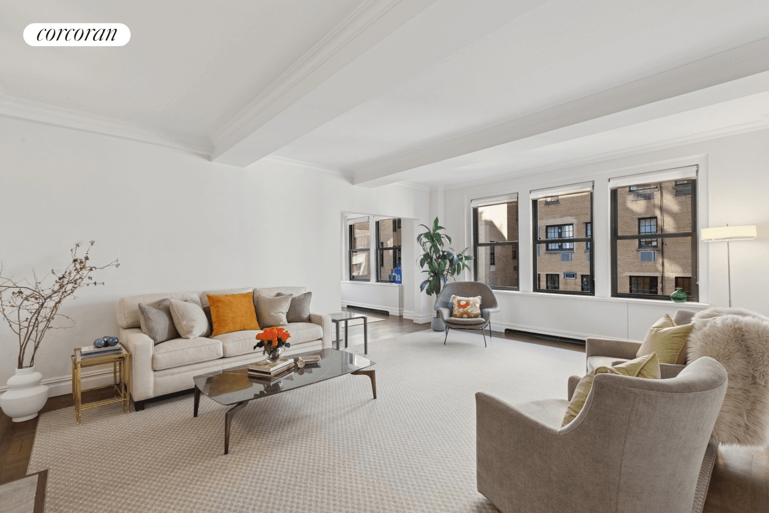 Sunny, pristine Classic Six at elegant 55 East 72nd Street, between Park and Madison Avenues.