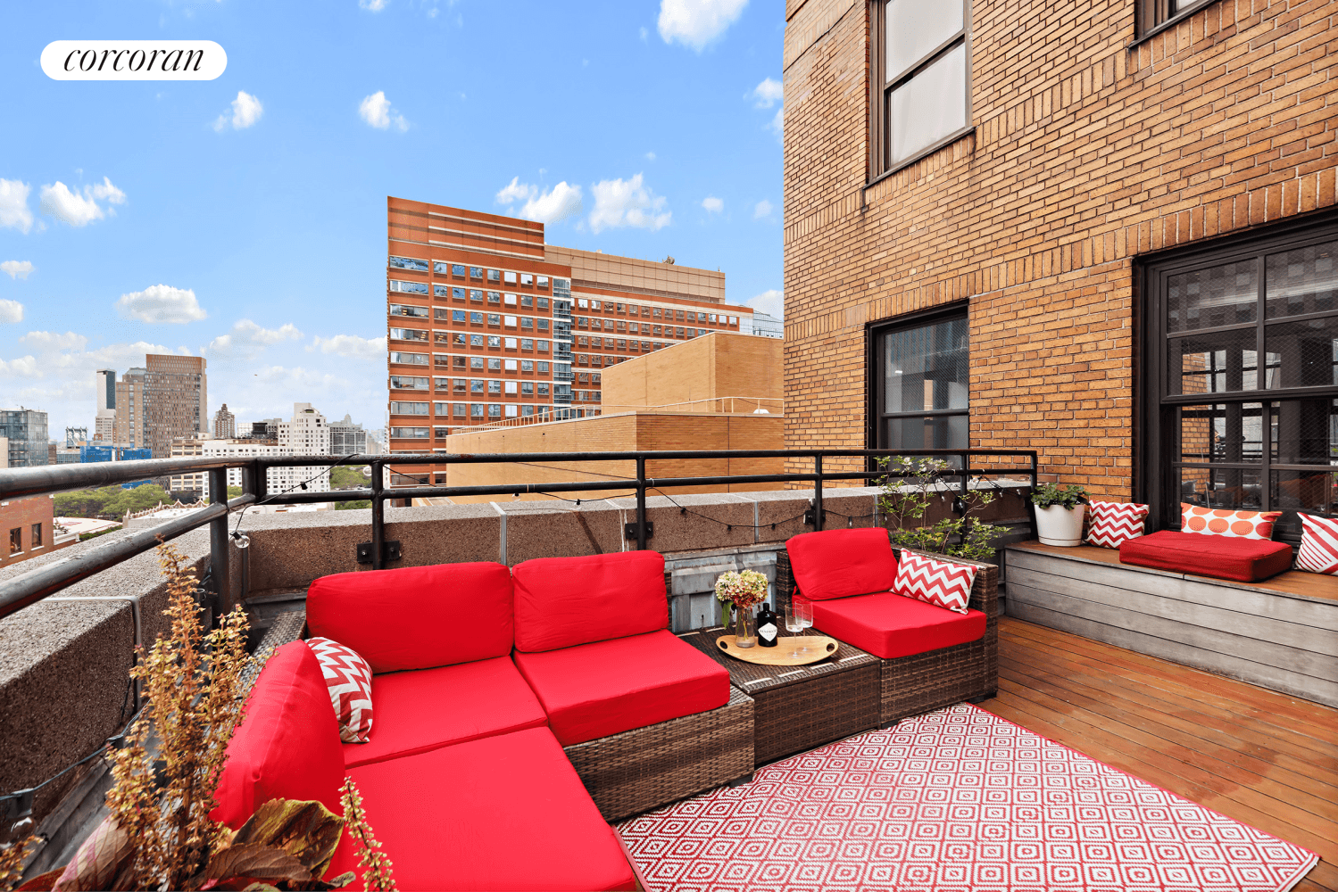 Welcome home to your renovated 2450 square foot corner loft paradise with a spectacular 400 square foot wrap around terrace facing tree tops and Manhattan.