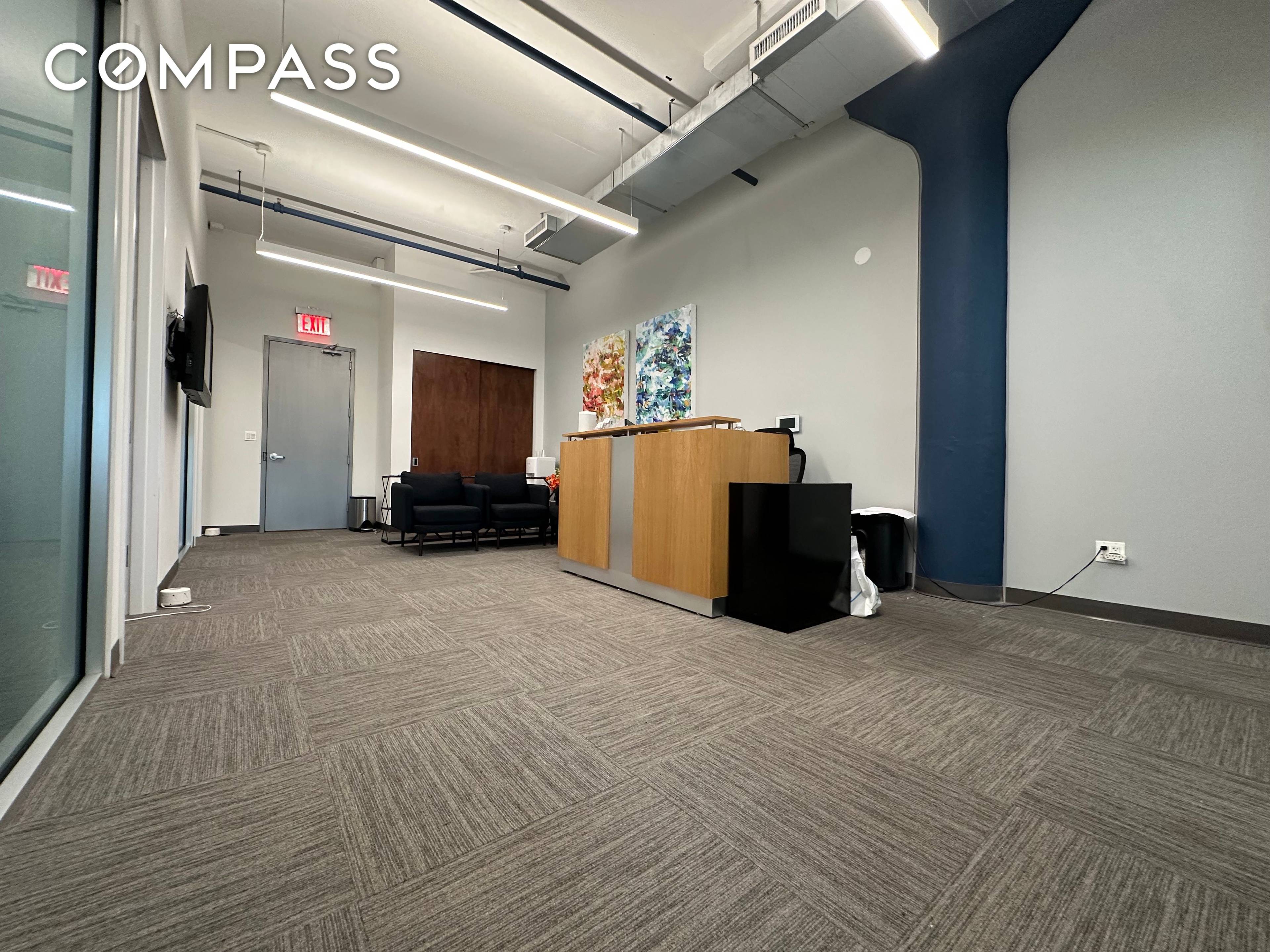 Sun Drenched Office Suite with Iconic Manhattan Views Long Island City This beautifully built out office suite in Long Island City offers an ideal layout for a professional workspace.
