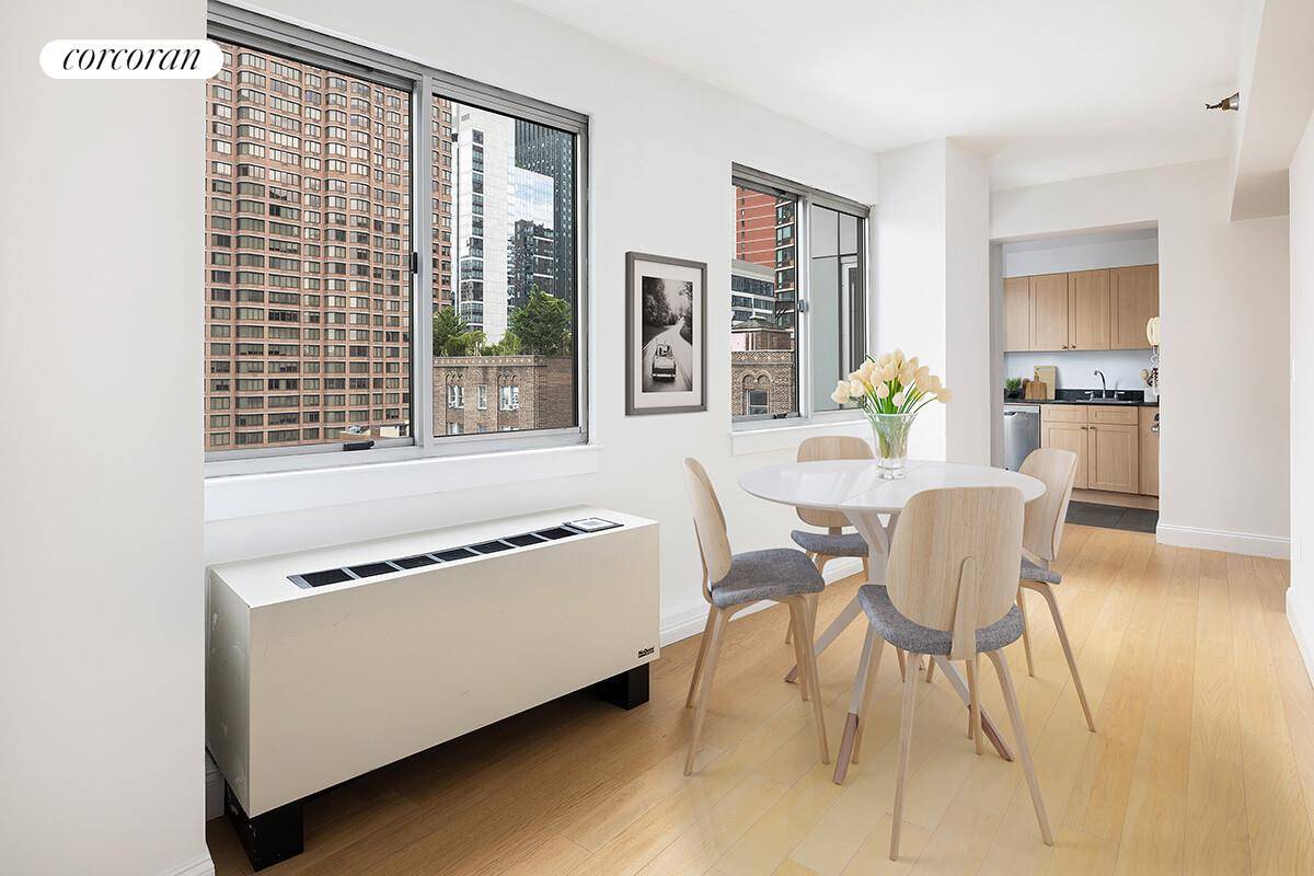 North and West facing city views from this high floor two bedroom, two bathroom condominium.