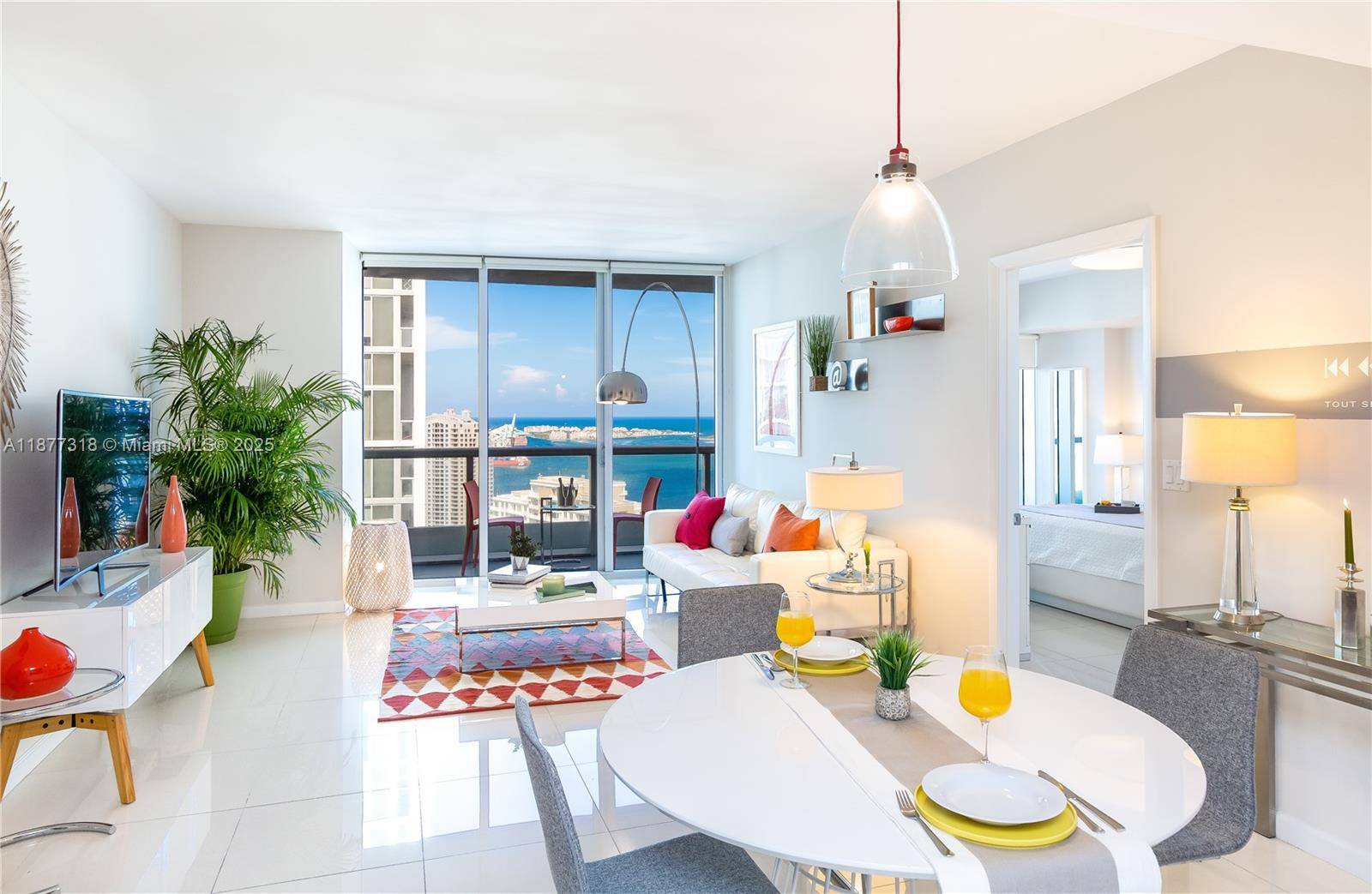 Bay and City Views from 41st Floor at Icon Residences at the heart of Brickell.