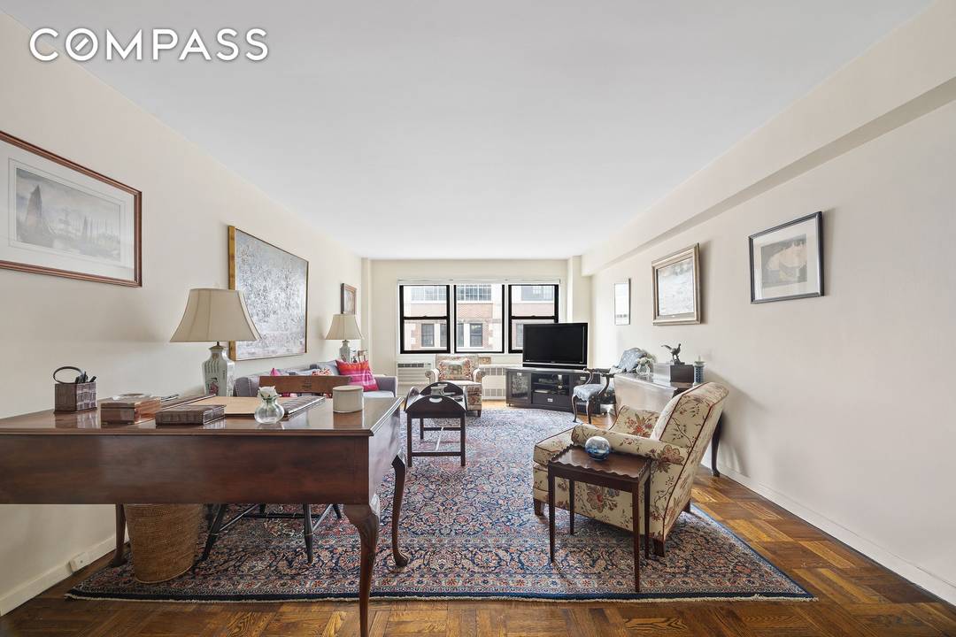Flooded with southern light, this charming one bedroom, one bath home at Dover House blends timeless elegance with modern comfort.