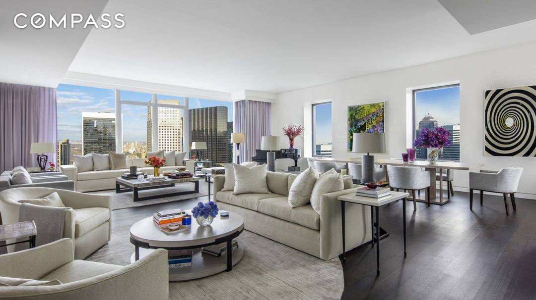 Residence 42A at the Baccarat is impeccable turnkey apartment, available for sale including all designer furniture, curtains, carpets, light fixtures, etc.