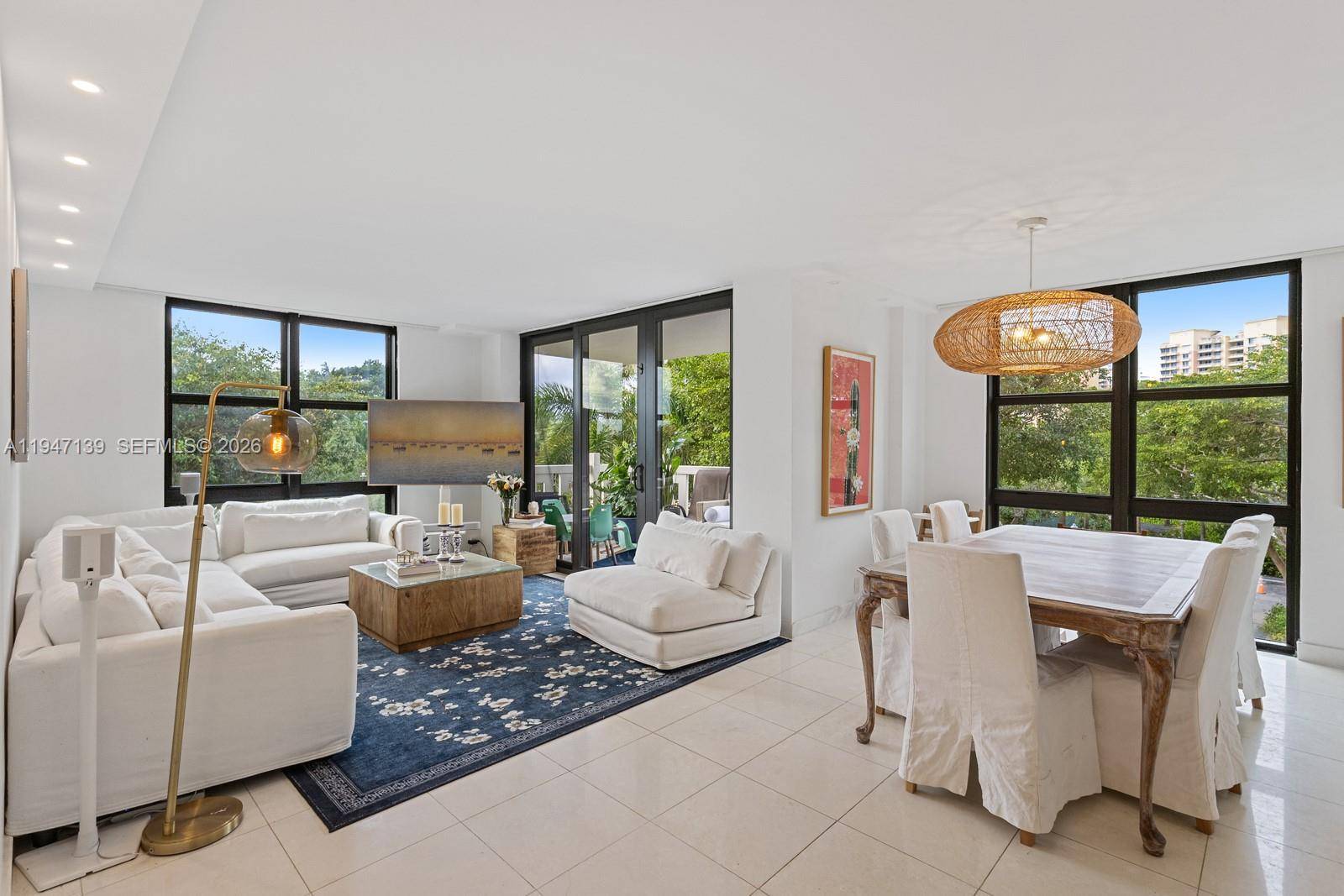 Spacious and luminous west facing residence in The Towers with tranquil garden views and a private, house like feel.