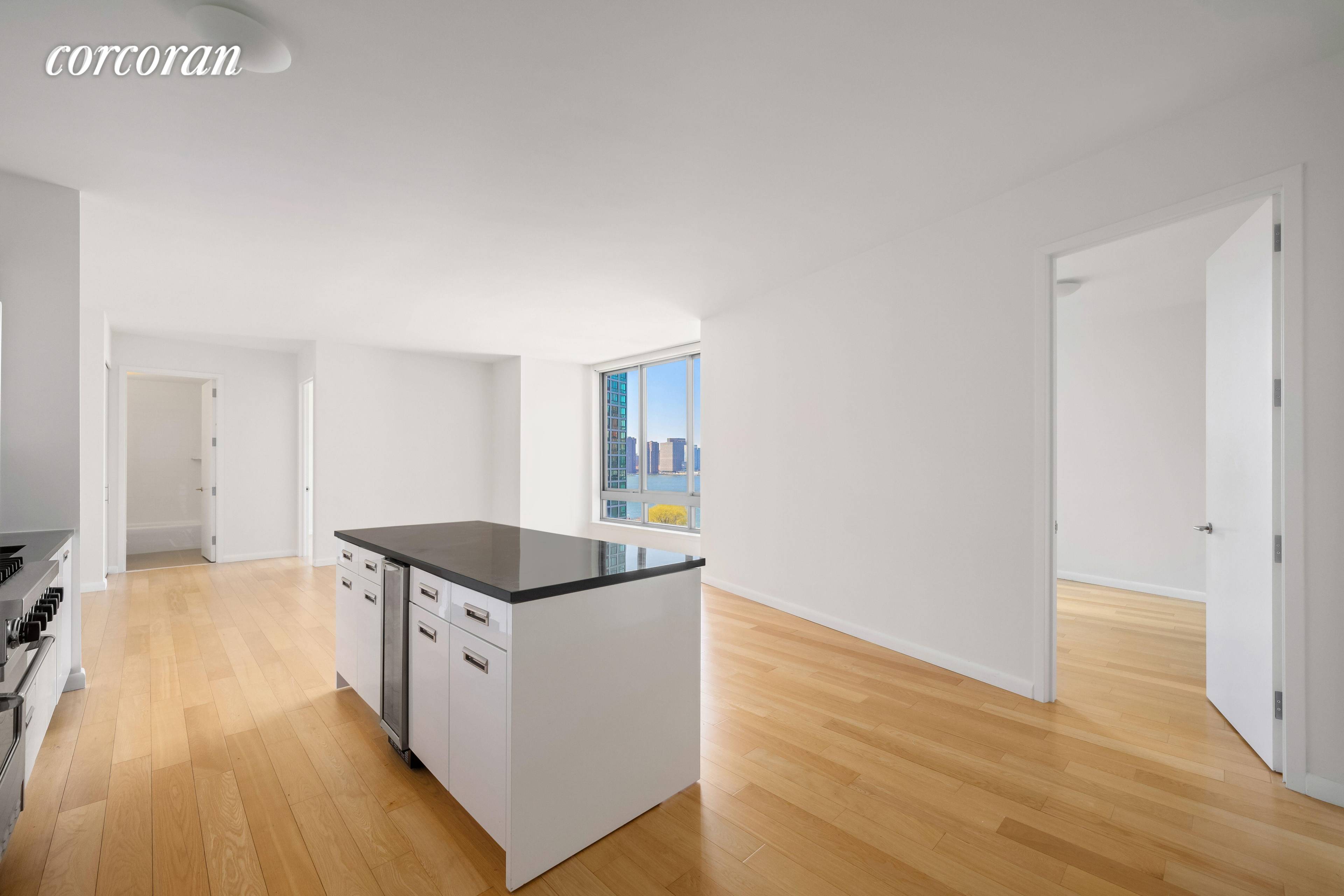 Located at 46 30 Center Boulevard, the coveted View at East Coast Condominiums, this stunning two bedroom apartment boasts unobstructed, picturesque Manhattan skyline views.
