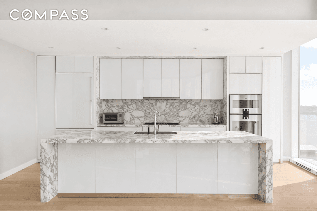 This elegant three bedroom, three and a half bath home at One Waterline Square offers dramatic north and west exposures with open views of the Hudson River and George Washington ...