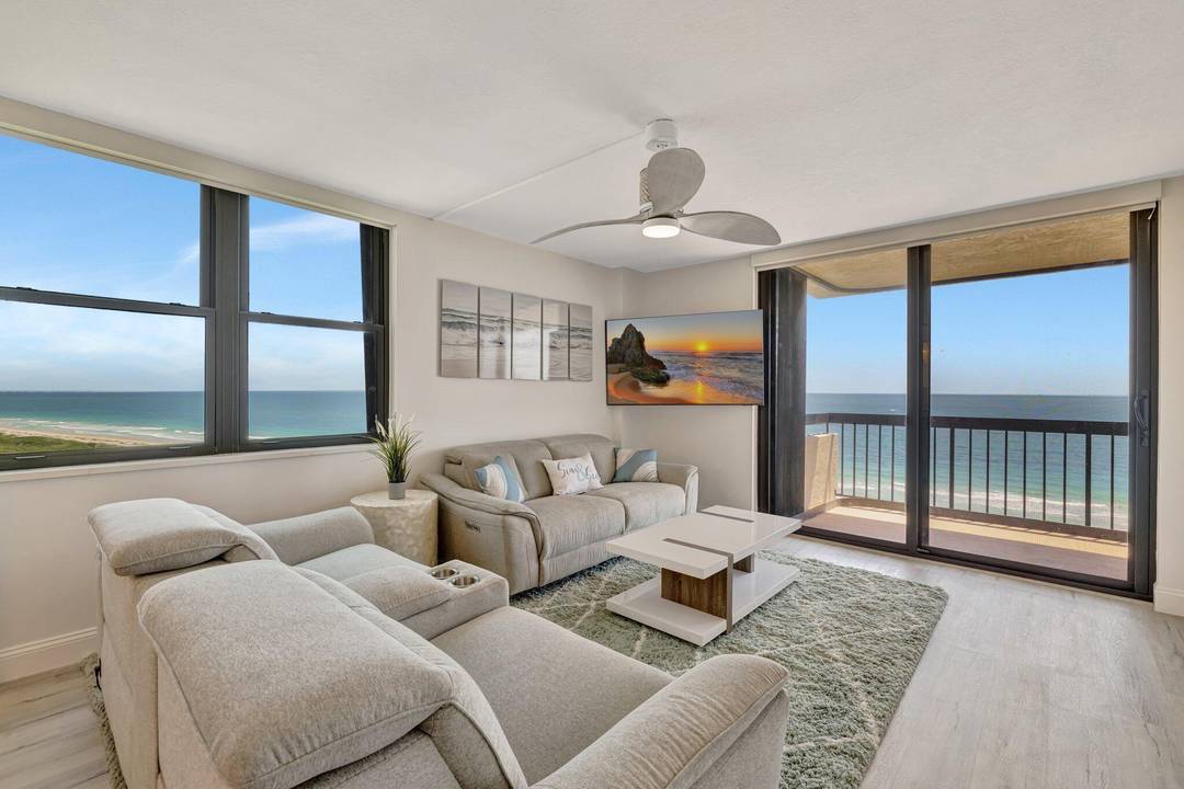 Stunning, totally renovated ocean front 2 bedroom 2 bath condo on 11th floor of 16 story building.