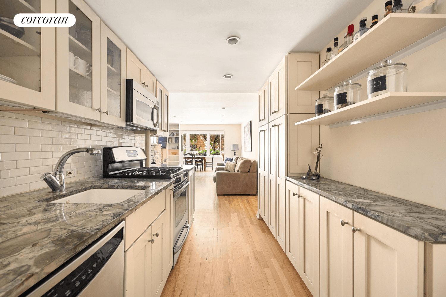 Rarely found renovated 1 bedroom, 1 bath apartment with a beautifully landscaped private garden in the heart of Chelsea at 252 West 21st Street.