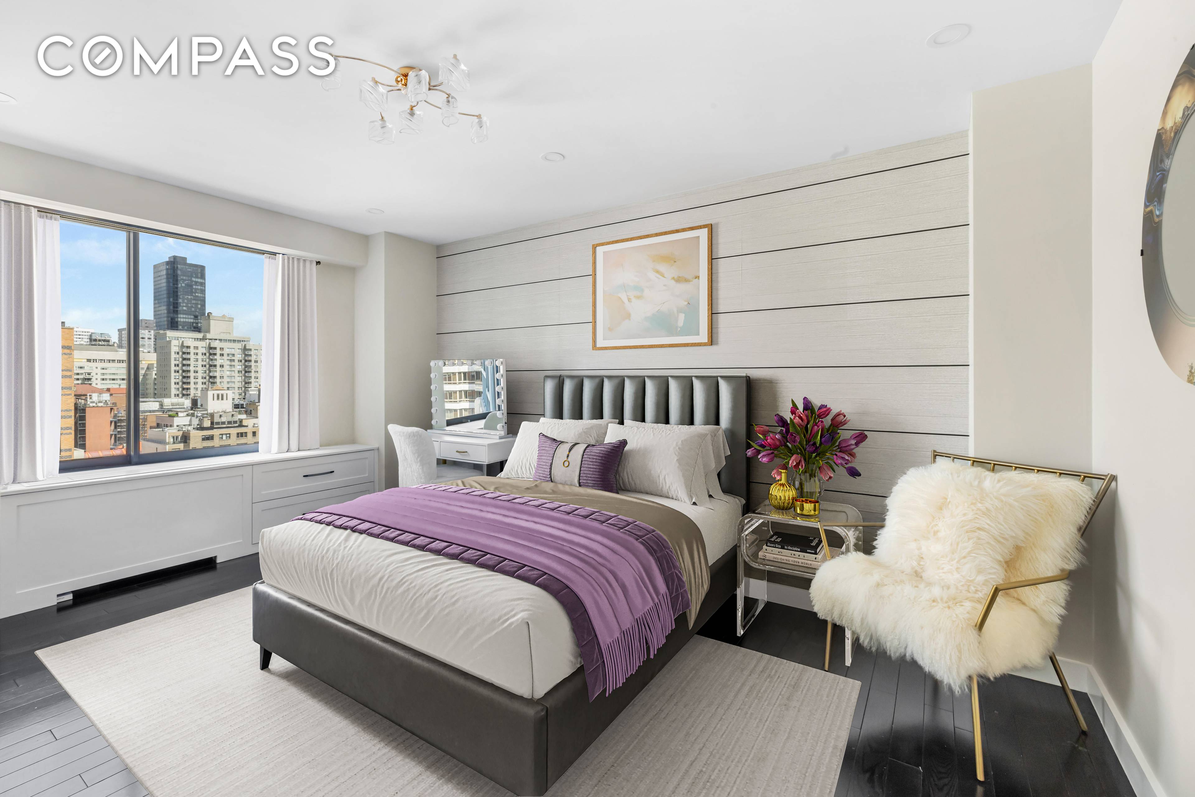 Location, light, and lavish gut designer renovation bring you this high floor corner residence.