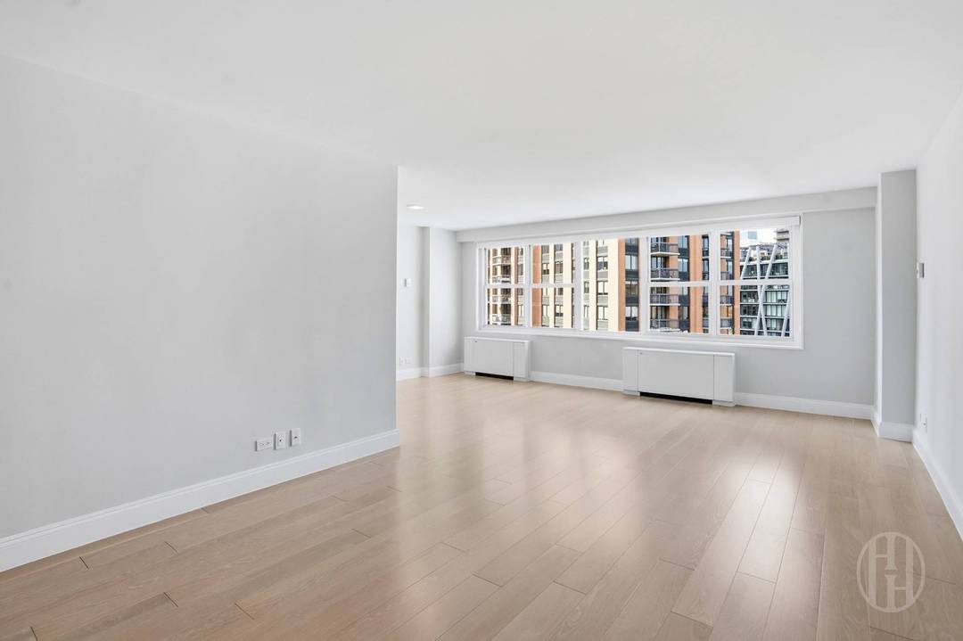 Oversized one bedroom on the 19th floor with expansive living and dining space, large south and west facing windows, and exceptional closet space in a full service luxury Lincoln Square ...