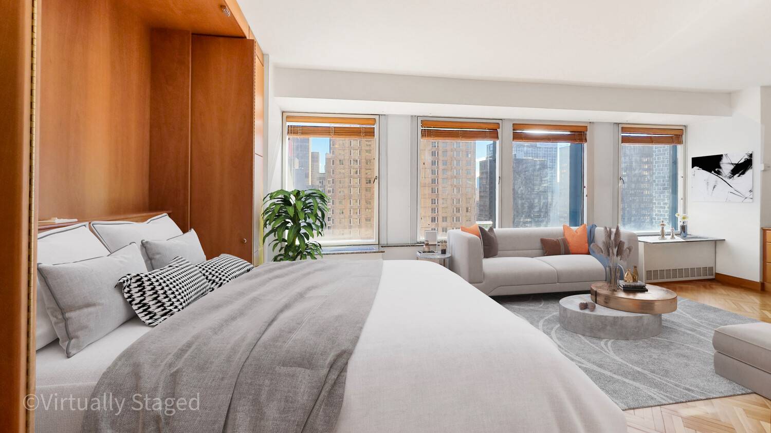 Experience the rarity and allure of this exceptional 539 square foot studio apartment, nestled on the 42nd floor of the esteemed CitySpire Building in vibrant Midtown West.