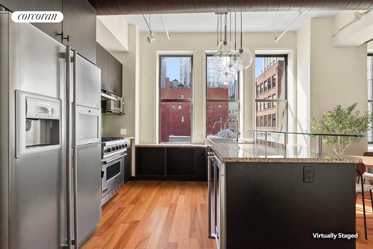 Welcome to Residence 11C at Park South Lofts a sun drenched corner home that seamlessly combines loft inspired character with modern sophistication.
