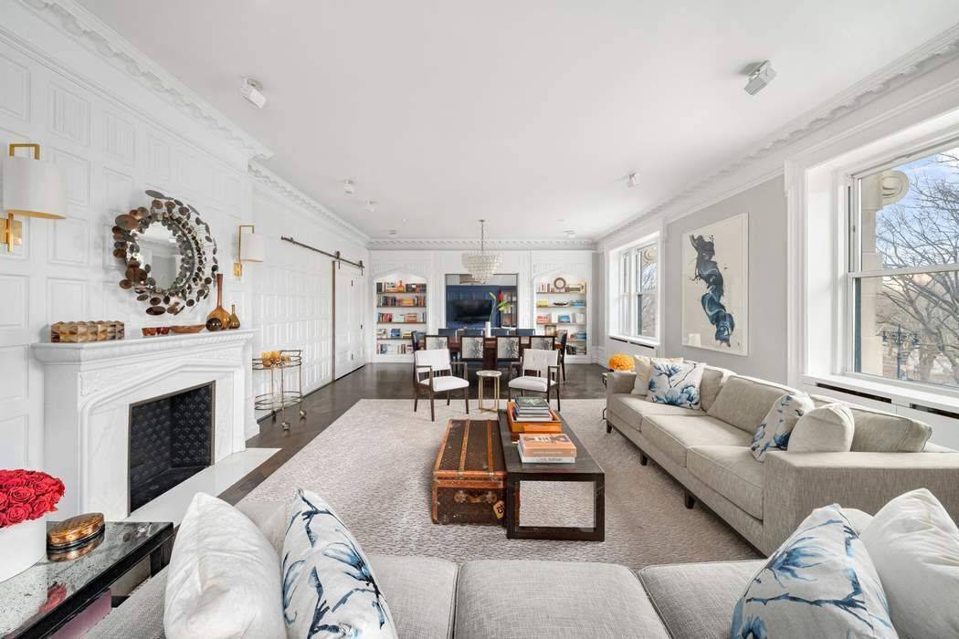 This sun drenched, spacious, three bedroom co op at the famed Kenilworth has a prime 75th CPW location and lush Central Park and City skyline views.