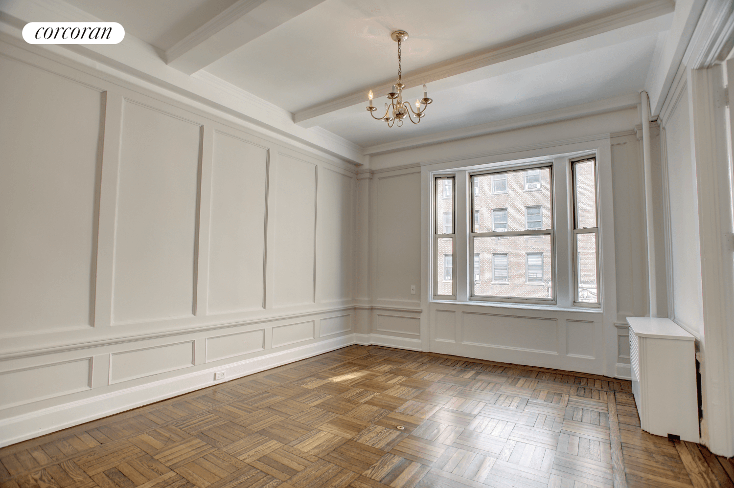 Stunning classic six. The apartment has a large living room, formal dining room, two large bedrooms, and a full kitchen with dishwasher.