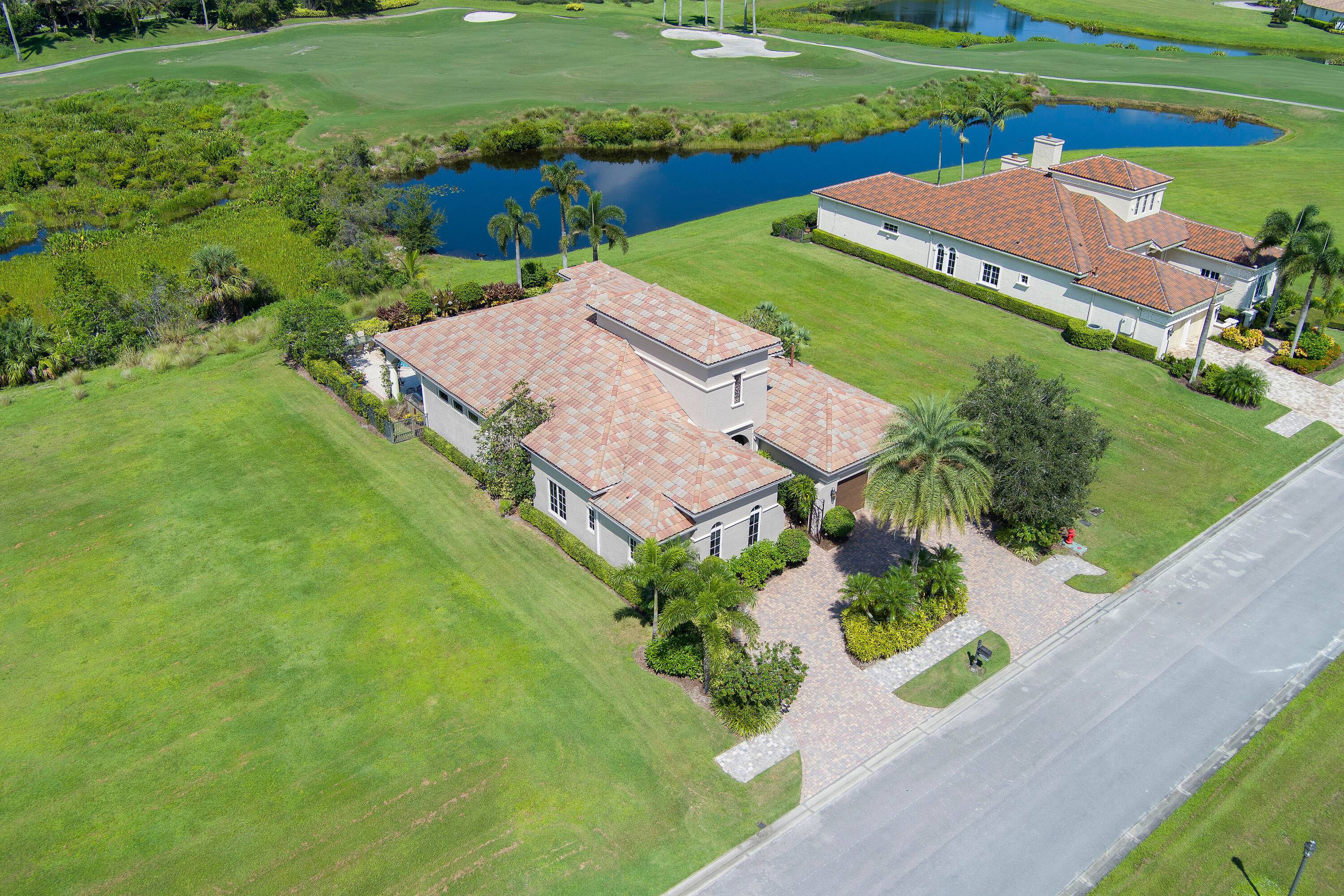 Located in Tesoro, a manned gated golf community, the home has the ideal outdoor space.