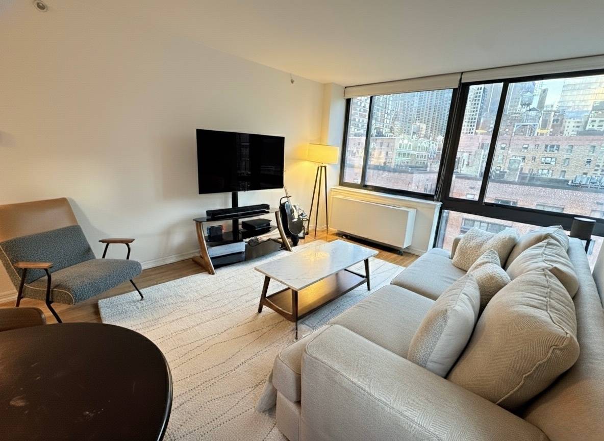 400 West 55th Street, Unit 9B 2 Bedrooms 2 Bathrooms Hell s Kitchen Midtown West Welcome to this beautifully renovated and exceptionally bright two bedroom, two bathroom home in the ...