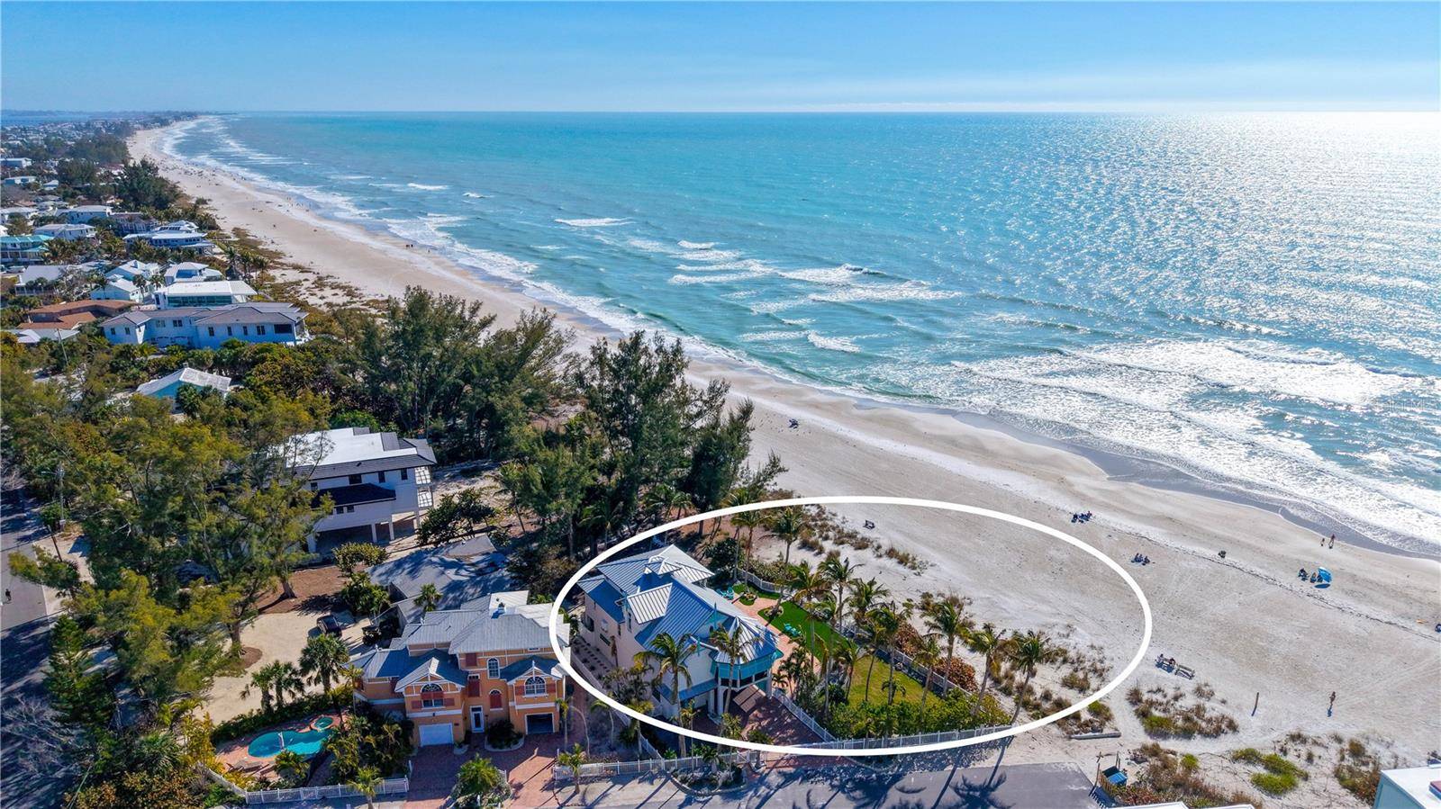 Views abound in this exquisite beachfront retreat in the heart of Anna Maria Island.