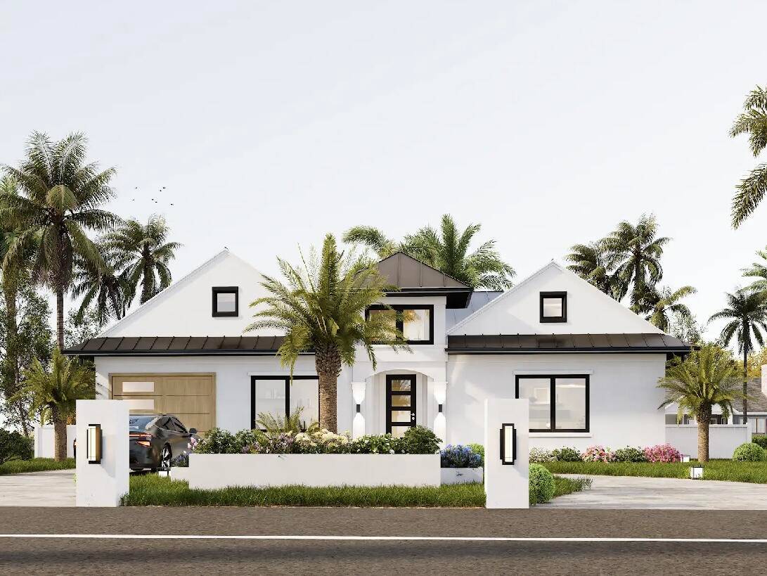Construction has begun on this beach modern style new home in the Lake Ida neighborhood !