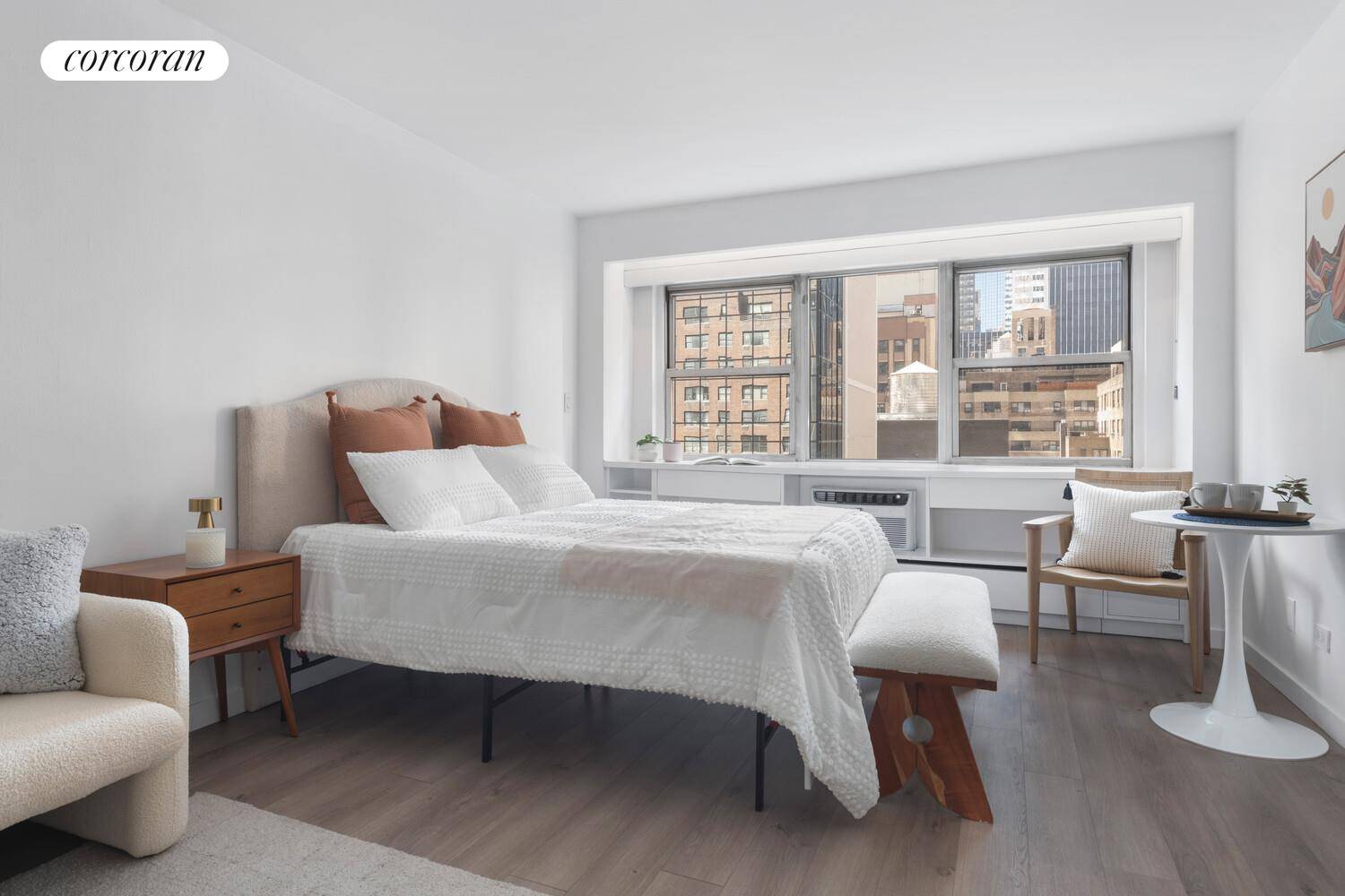 Welcome to Residence 10F at 153 East 57th Street a sun filled studio in the heart of Midtown Manhattan offering comfort, convenience, and modern touches.