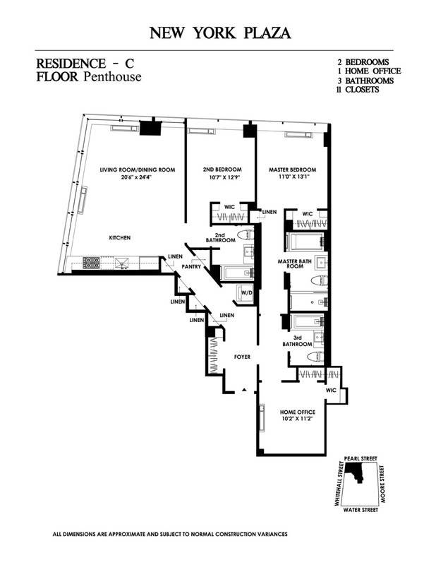 mazing two bedroom, three bath corner penthouse unit with den, large open kitchen with island, massive double exposure living room, and washer dryer in the unit now available.