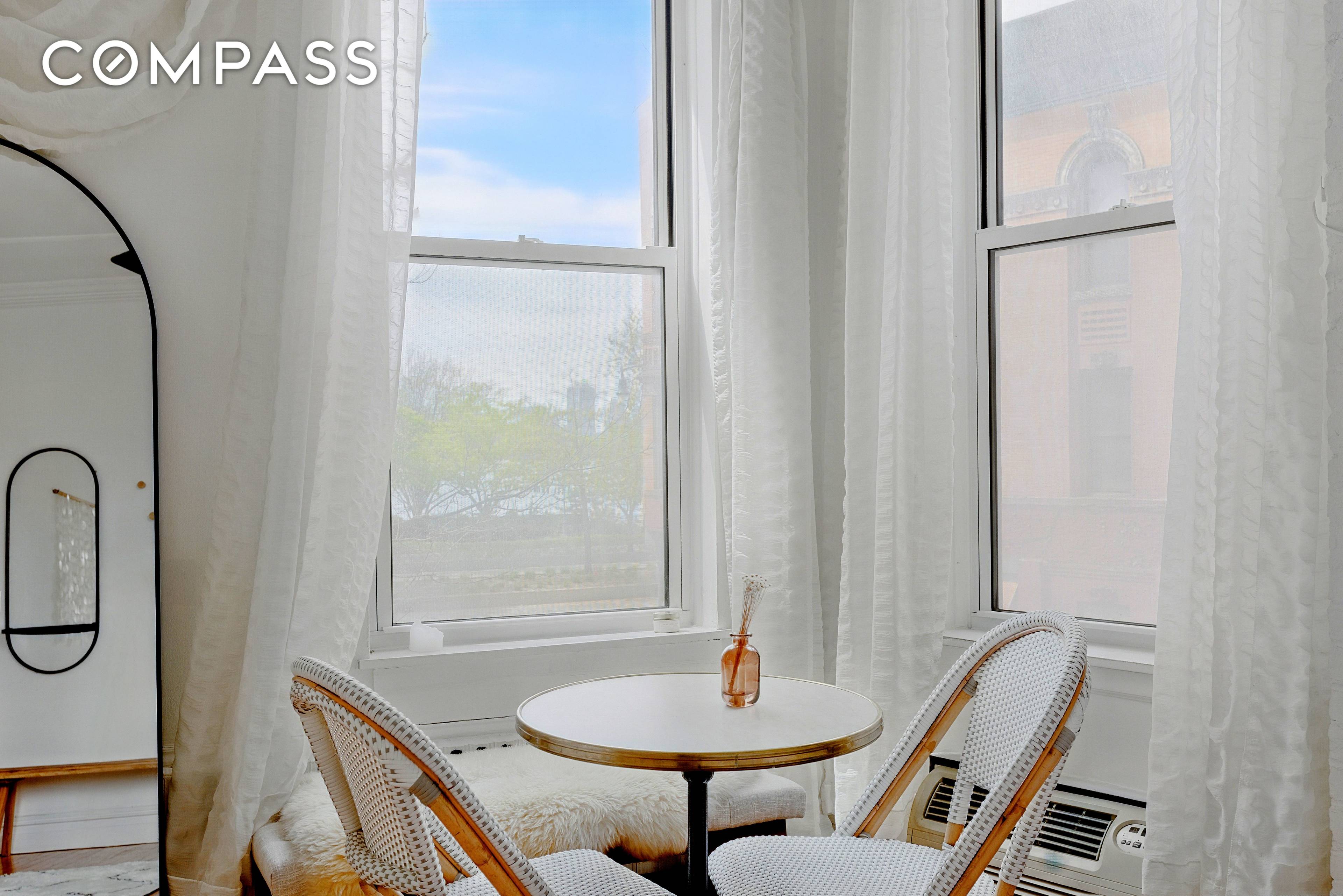 Chic Corner Studio with Stunning Hudson River Park Views On One of the Best Blocks in the West Village Offered Furnished or Unfurnished !