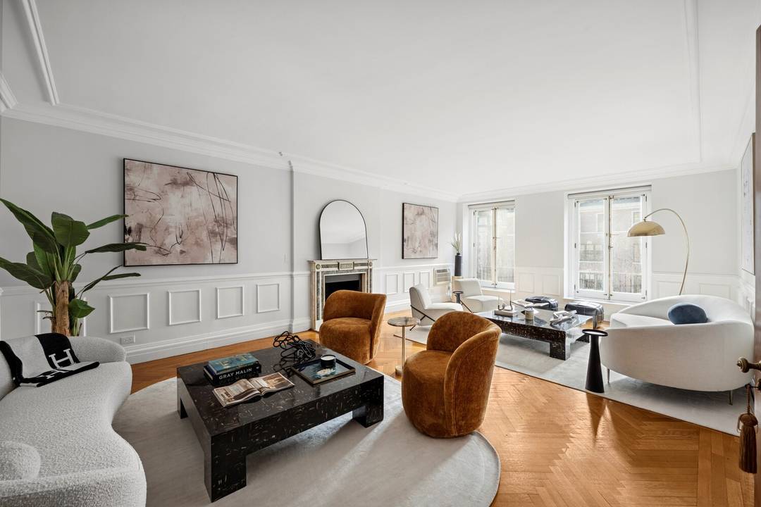 A Sunlit Rosario Candela Masterpiece Timeless Elegance Meets Modern Living Flooded with southern light through grand French doors, this 4, 100 square foot full floor residence at 447 East 57th ...
