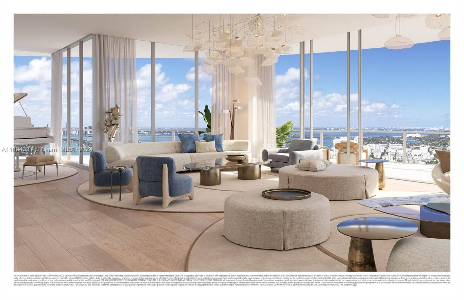 One of the most remarkable residences in Miami stunning lower Penthouse at Five Park, featuring 4 beds, 6.