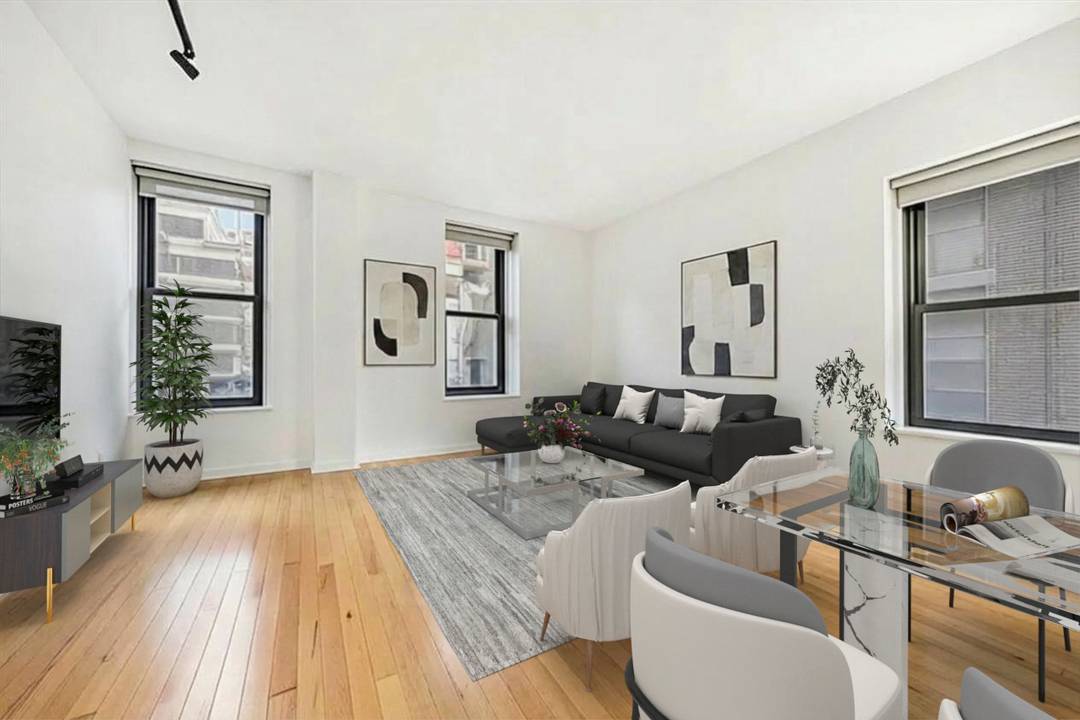 Huge 1 Bed or Convertible 2 bed In Heart of Financial District Perched on the 8th floor corner of The Cambridge Club, this sun drenched residence blends volume, light, and ...
