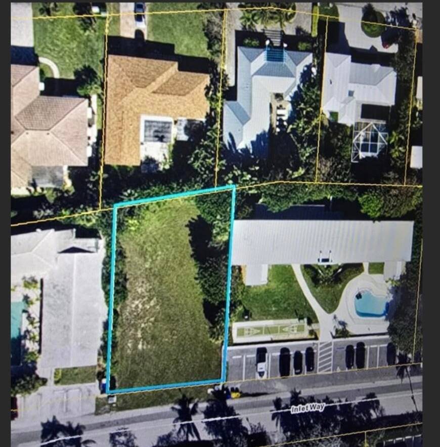 Rare opportunity to purchase a vacant parcel with utilities on Singer Island across the street from Palm Beach Inlet, and a block from the beach, on highly desirable Inlet Way.
