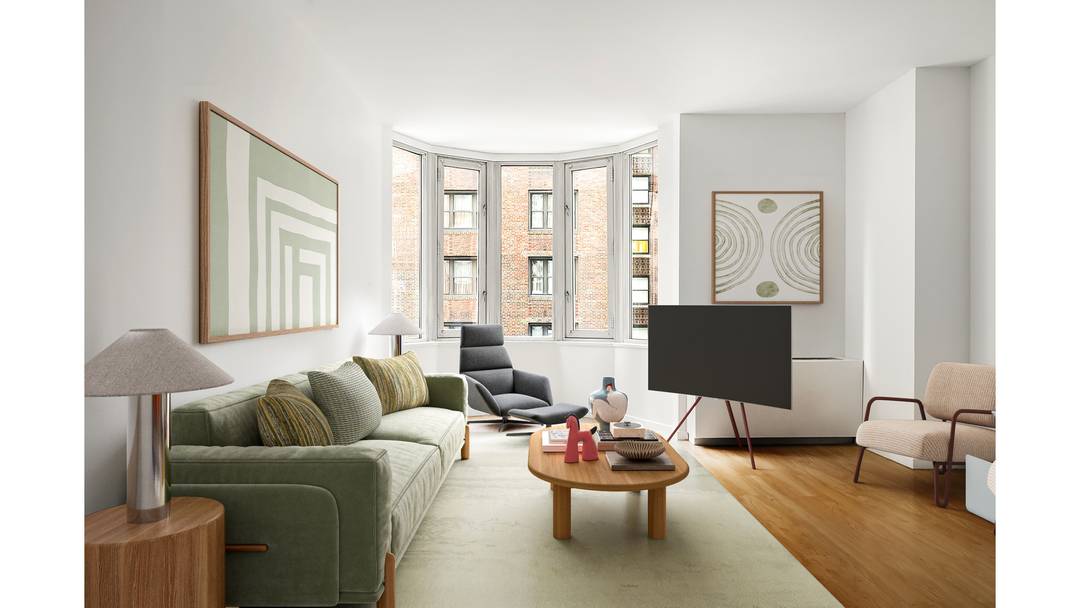 Rare, large one bedroom with excellent southern light and a unique multi exposure circular window in the living room.