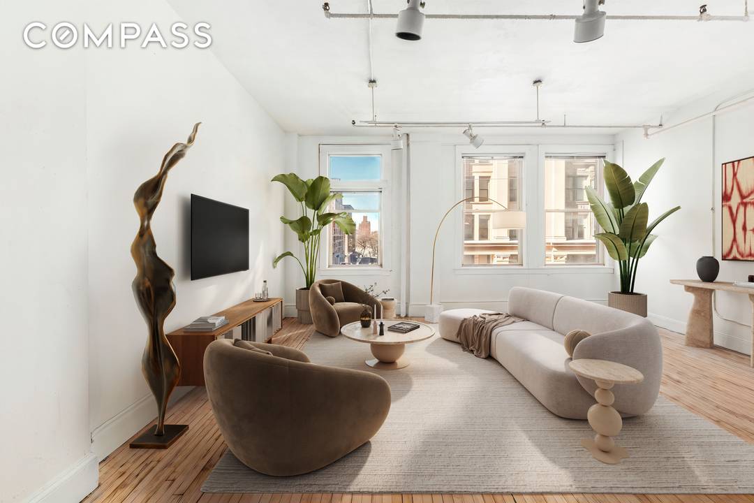 Welcome to Residence 4A at 718 Broadway, a quintessential Manhattan loft where soaring proportions meet extraordinary architectural possibility.