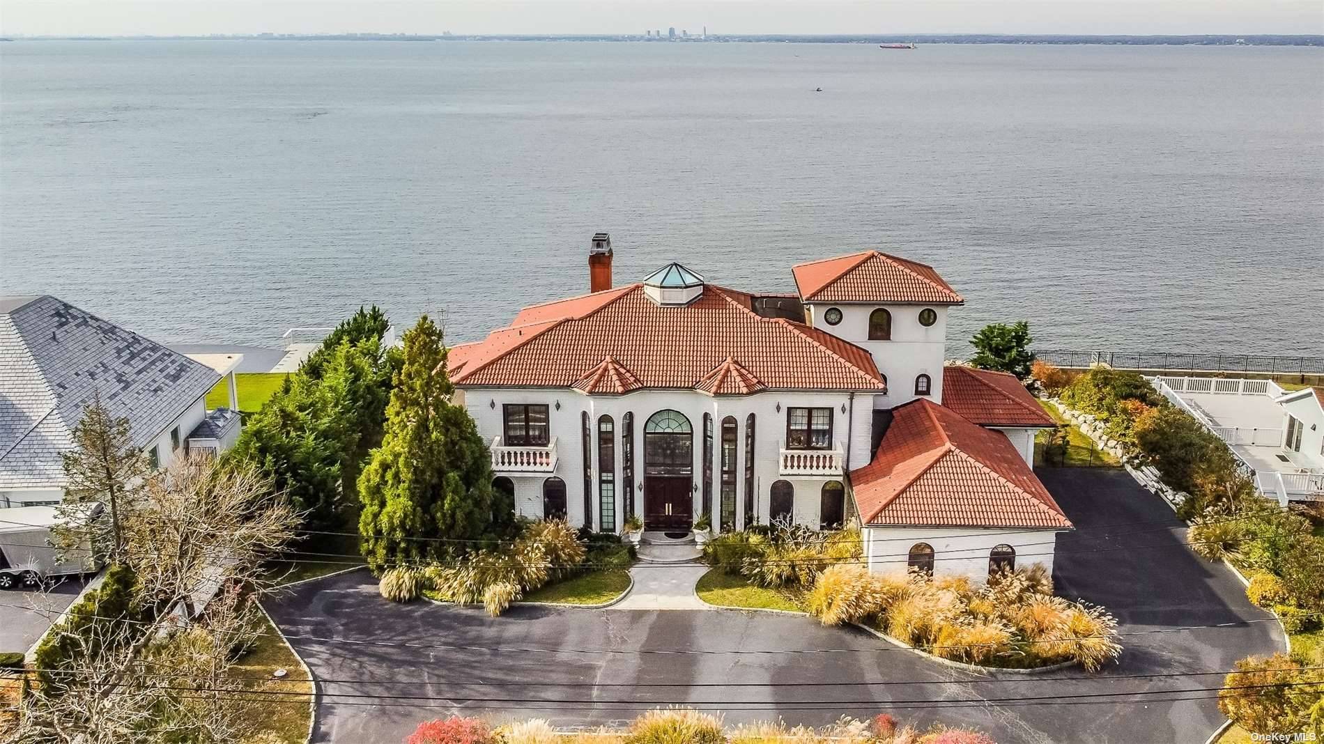 This Is A Must see Custom Built Elegant And Exceptional Lifestyle Awaits At This Dazzling Mediterranean Waterfront Gem, Own A Slice Of Paradise On Long Island Sound With 180 Degree ...