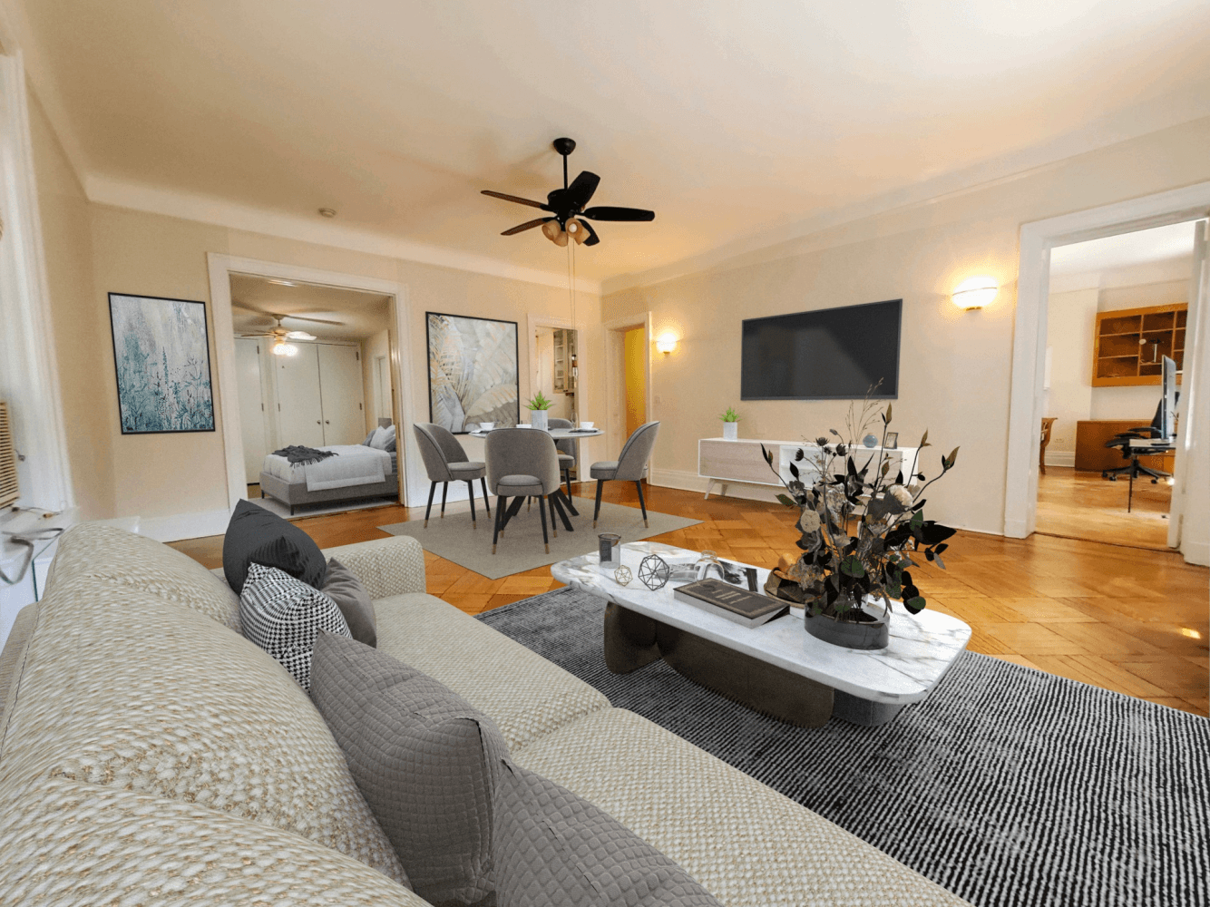 An Architectural Gem Luxurious Living in an 1899 Landmark Mansion Experience timeless elegance at The Cloisters, a distinguished Prewar Landmark Cooperative managed by Sandberg Management.
