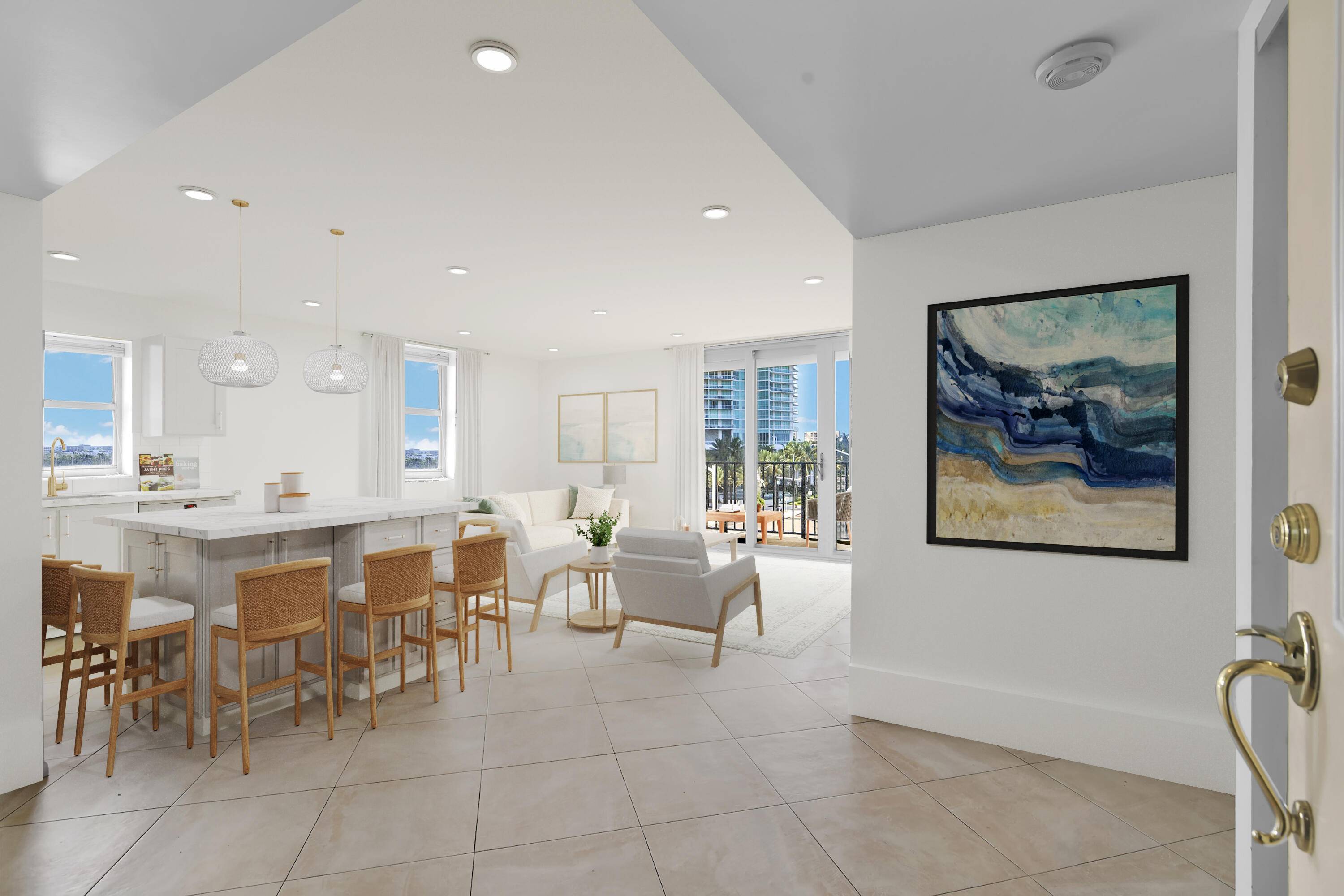 Right on the golden sands of Pompano Beach, just a beach towel toss from the famous pier and buzzing downtown, lies a 2 bed 2 bath corner unit with serious ...