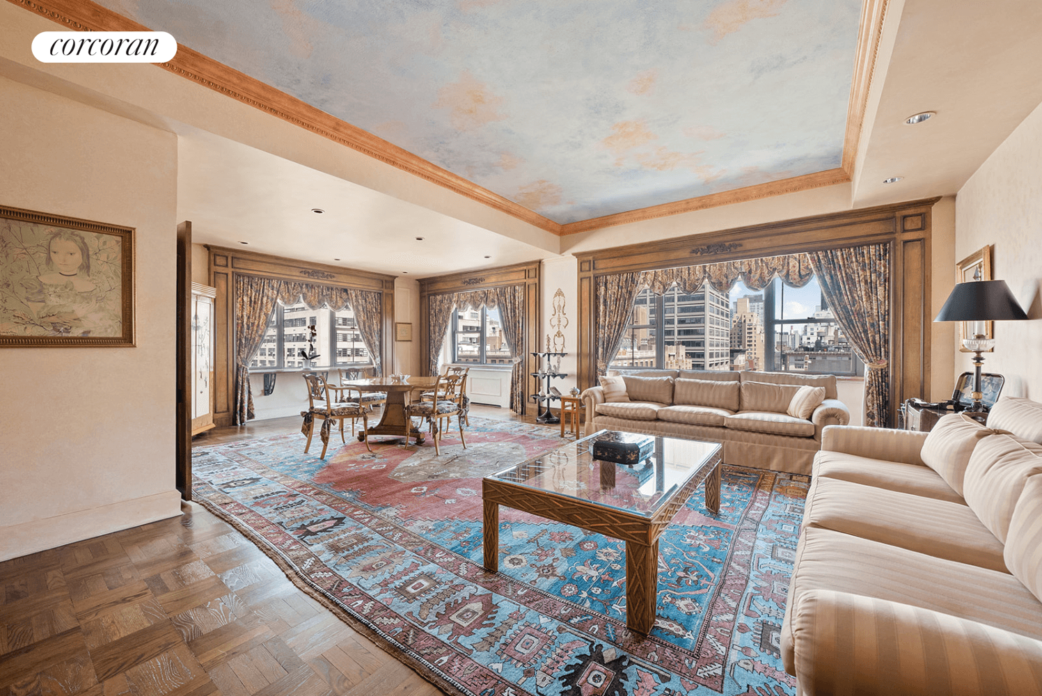 This 16th floor corner home is perched high above Park Avenue.