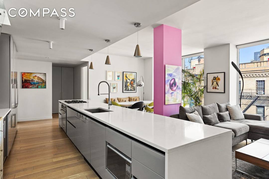 Welcome to Penthouse 3N at 540 West 49th Street a true New York City showpiece that seamlessly blends elevated design, expansive outdoor living, and refined comfort.