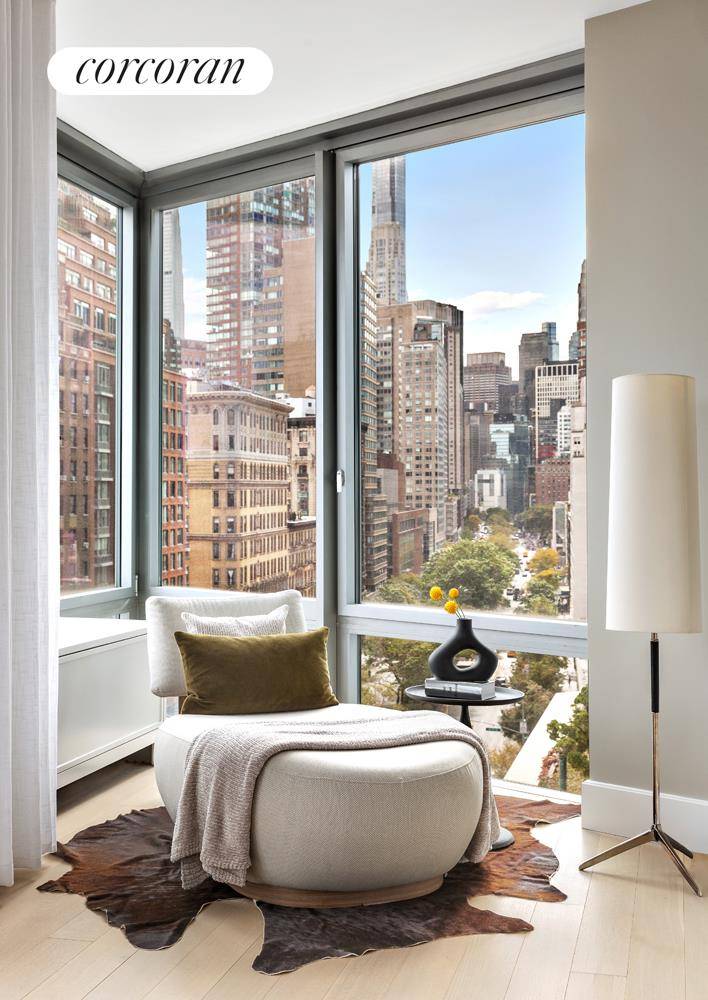 Spacious light filled 3 bedroom with open city views and south, east, and west exposures.
