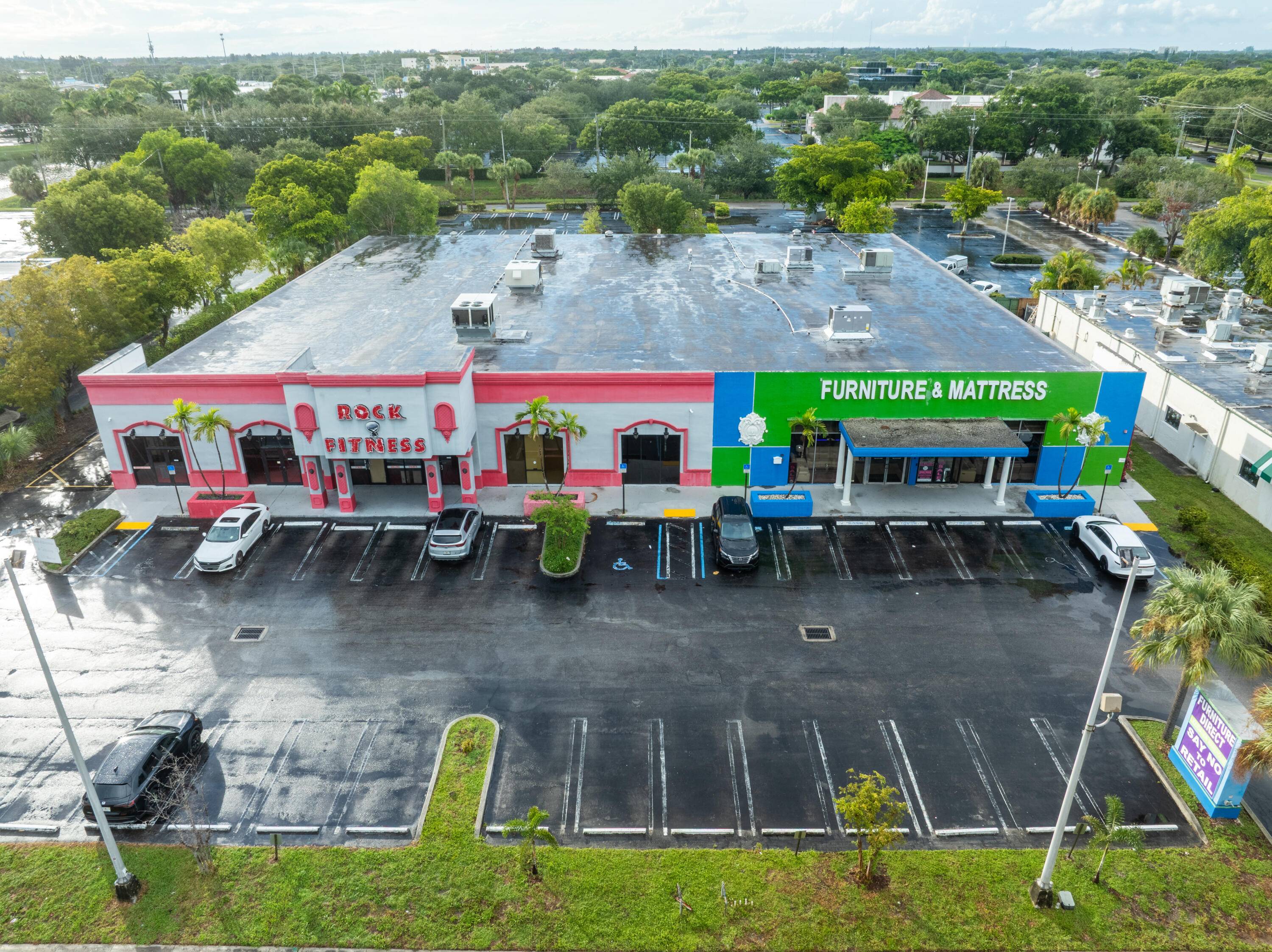 The multi tenant retail storefront is operating with two main units.