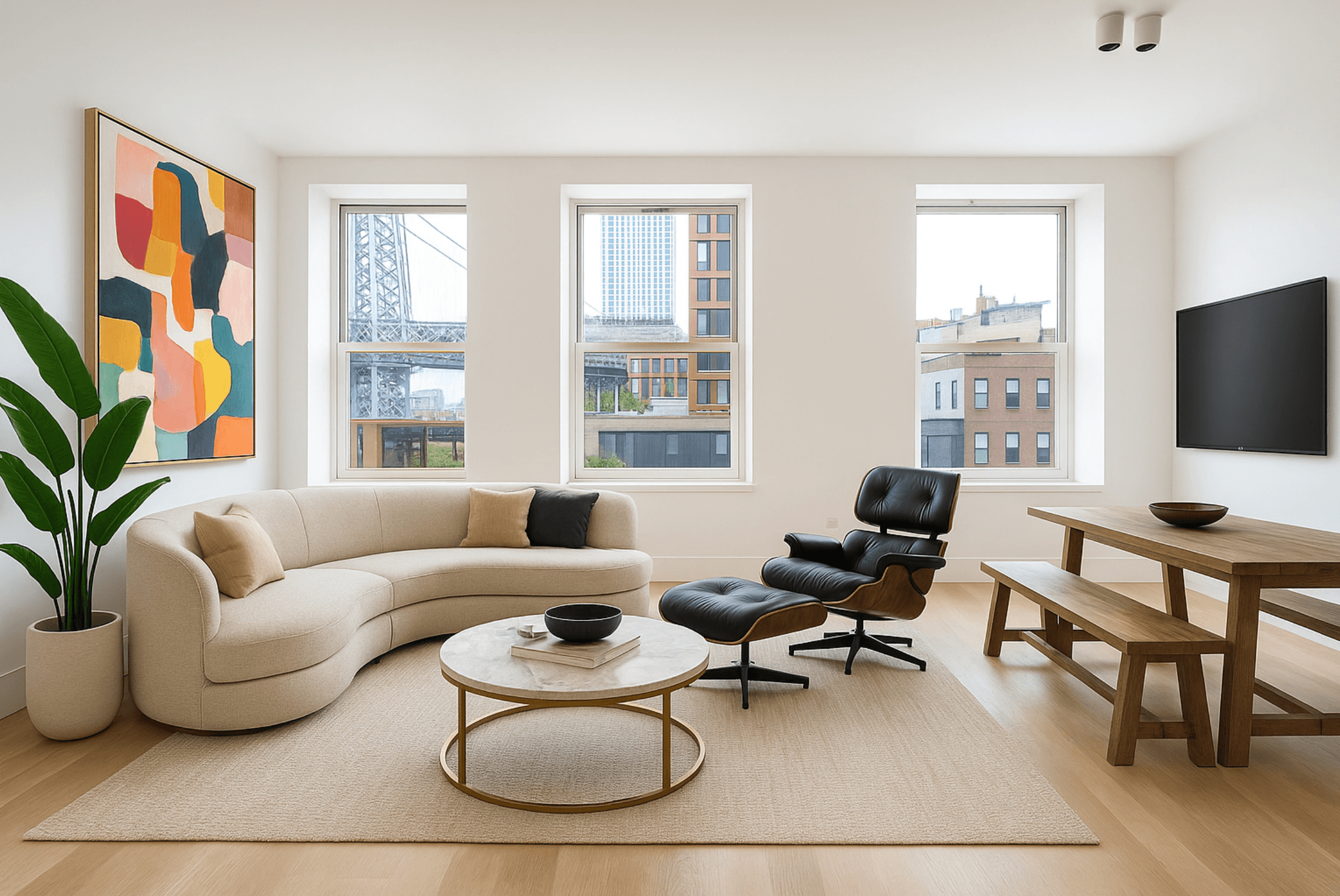 This 1, 100sqft 2Bed 2bath condo rental sits on the 2nd floor of Broadway Riverview ; one of Williamsburg's most sought after residencies.