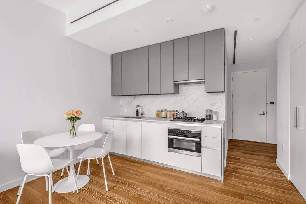 Residence 5C is a thoughtfully designed one Bedroom with South facing, floor to ceiling windows and soaring 10 ceilings.