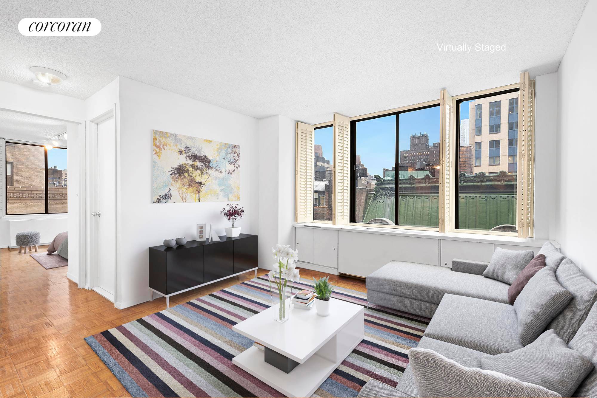 A sunny and bright 1 bedroom apartment located in Fifth Avenue Tower midtown's premier condominium building.